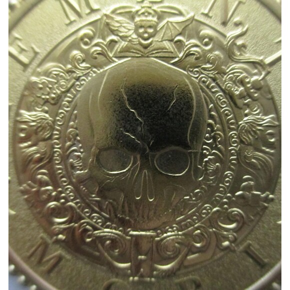 Memento Mori Carpe Diem skull coin/pendant Double Sided Two Necklaces in One - Picture 2 of 5